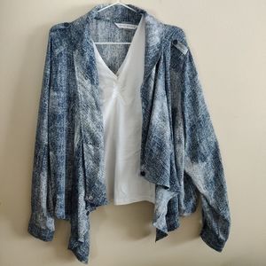 Peter Nygard Long Sleeve Blue Pattern Jacket